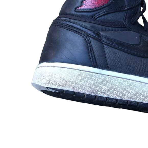 Air Jordan 1 Retro High Black Satin Gym Red Black Size 7.5 - Picture 7 of 15